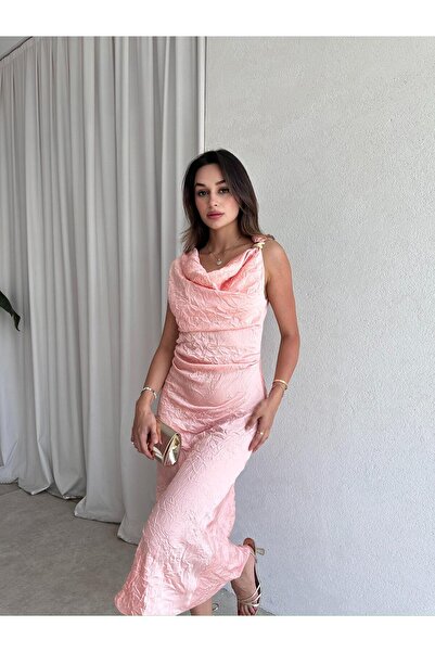 Mooi Butik Rochie Midi ALEX 5819 - Pudra