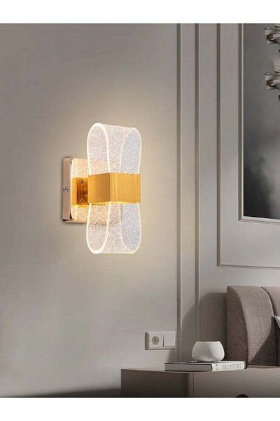 Moonlight Lighting Modern Gold LED Wall Lamp 7208 - 20 cm, 12 Watt, 3 Lighting Levels, Elegant & Adjustable Light for L