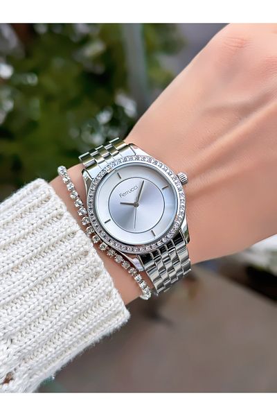 Ferrucci Steel Cord Women's Wristwatch 3 Atm Waterproof with 2 Years Warranty Mechanism