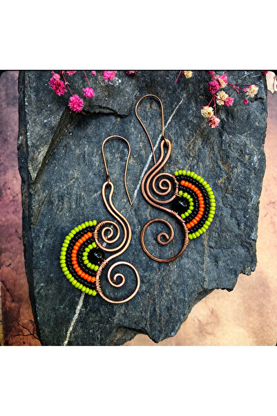 MODA Handmade Copper Wire Wrap Earrings