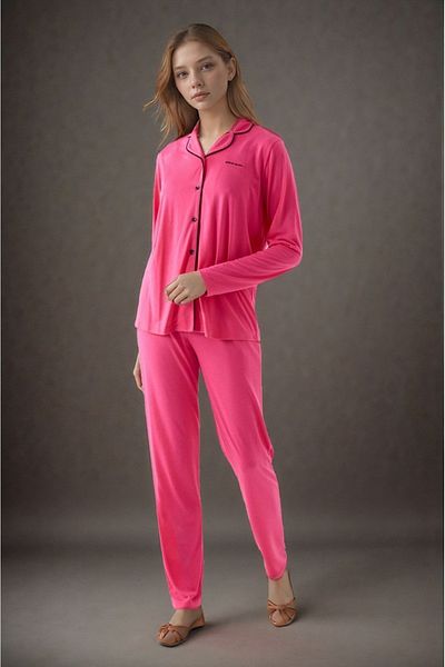 Pierre Cardin Women's Fuchsia Cotton Modal Boxed Pajamas Set Q9P4K3I6Ker