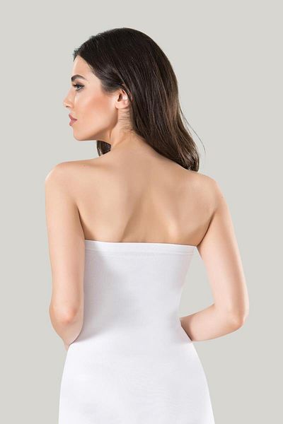 MODA YILDIZ Women's gathered strapless