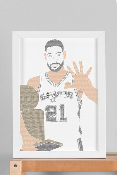 Saturn Pictură înrămată de Tim Duncan - Pictură poster NBA de baschet