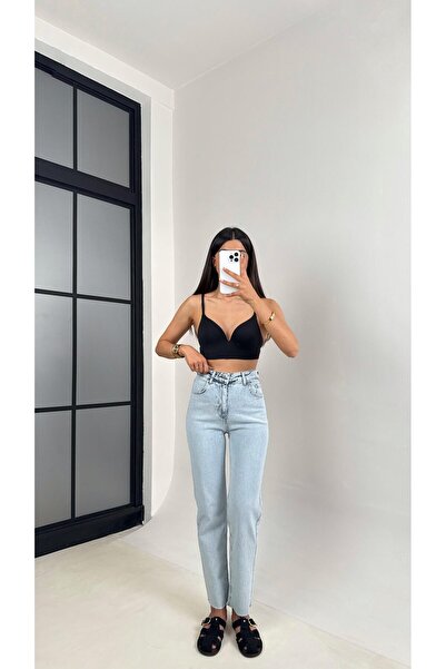 Gaus Mavi Yıkamalı Kesik Paça Denim Pantolon Gaus00604