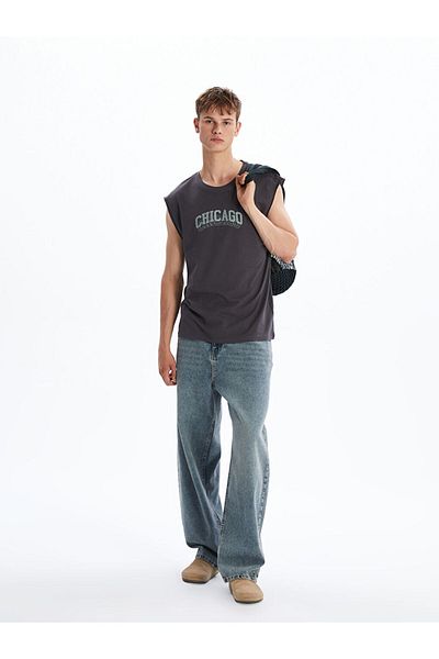 LC Waikiki New Season Crew Neck Printed Men's Sleeveless T-Shirt - S5Il63Z8