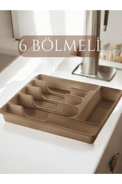 MBB ETİCARET Drawer Cutlery Ladle 6 Compartments Latte