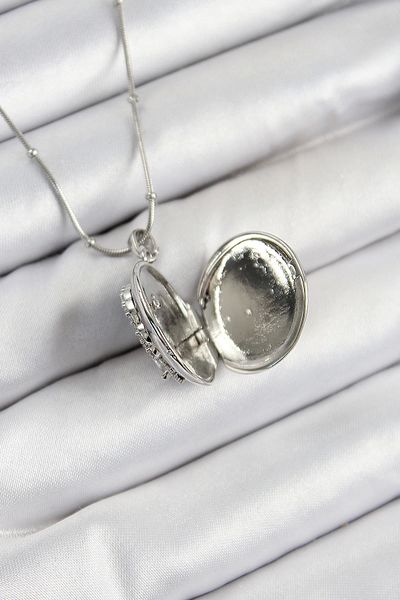 Clariss 316L Steel Chain Openable Phoenix Model Zircon Stone Silver Color Women's Necklace