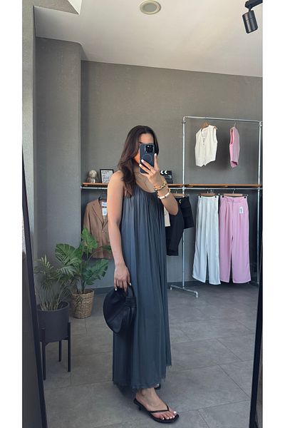 yourname collection Loose Cut Long Women's Dress with Strap