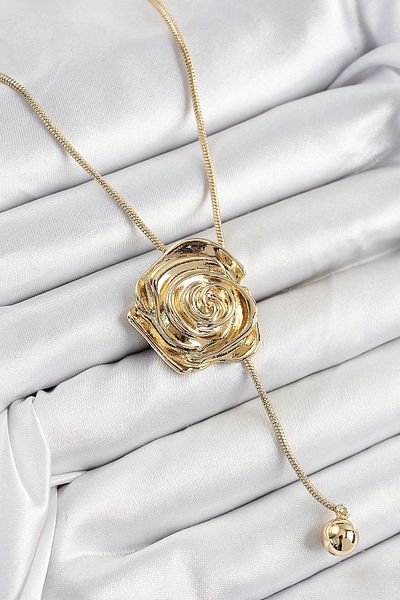 Clariss Rose Model Gold Color Women's Necklace with Brass Elevator