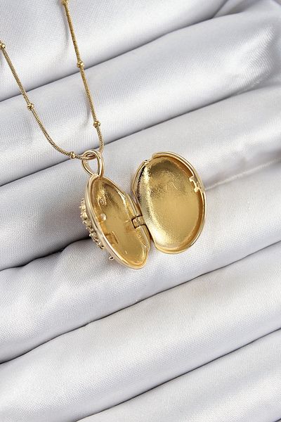 Clariss 316L Steel Chain Openable Phoenix Model Zircon Stone Gold Color Women's Necklace