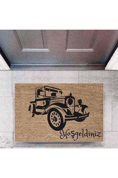 Mu Art Ahşap Door Mat Decorative Digital Print Cars P-2665