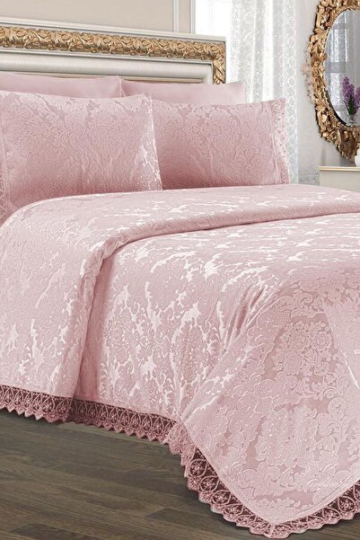bursa çeyiz Jacquard Chenille Bedspread Powder