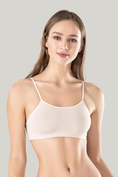 Pi Giyim Bustieră cu bretele subțiri pentru femei, culoarea pielii, sport