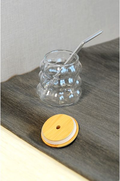 MD MİMOZA DEKOR Pinterest Glass with Beads & Grape Shape Straw