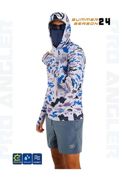 Fujin Pro Angler S24 Buff & Hoodi كامو أزرق طبيعي