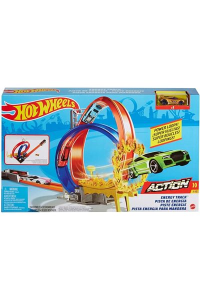 mattel Playset, Hot Wheels Energy Track Double Loop