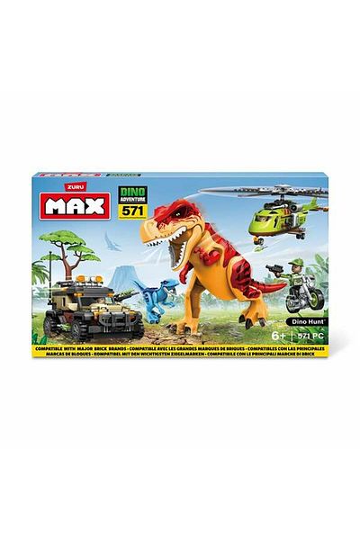 Sporting Brands Zuru Max Dino figure building set, 592 pieces, 33 x 48.3 x 7.6 cm