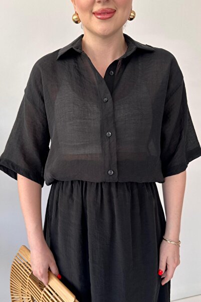 MaziButik Shirt Skirt Suit Black