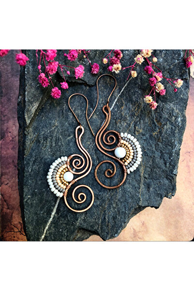 MODA Handmade Copper Wire Wrap Earrings