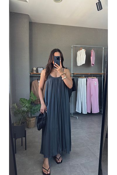 yourname collection Loose Cut Long Women's Dress with Strap