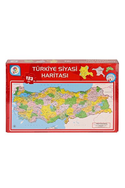 LAÇO KİDS بازل الخريطة السياسية 64x32 سم 123 قطعة