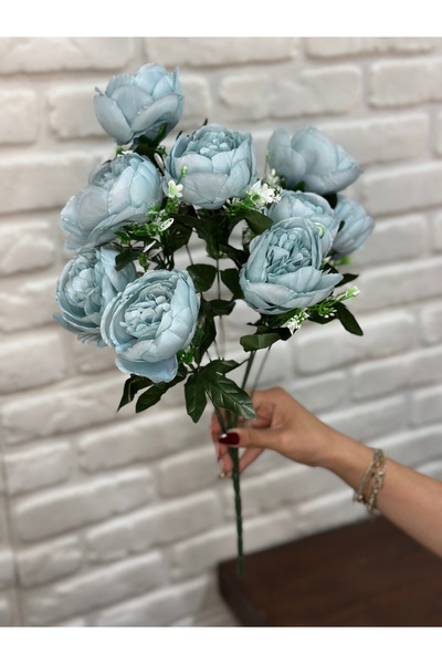 çiçek rengi dekor حزام الفاوانيا الزرقاء الاصطناعية 9 قطع