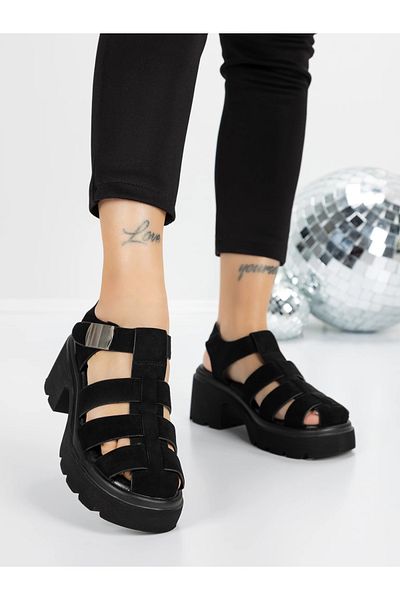 mei Sandale Dama cu Platforma 5GZ25 Negru | Mei