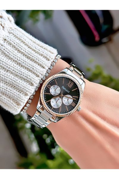 Ferrucci Steel Cord Women's Wristwatch 3 Atm Waterproof with 2 Years Warranty Mechanism