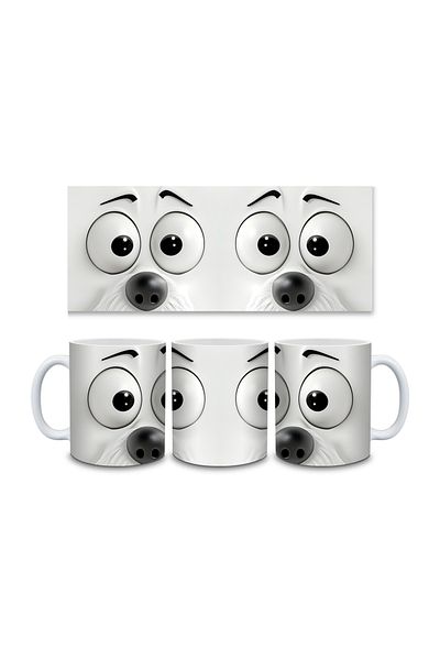 IŞILAY PROMOSYON Sarcastic Dog Face 3D Ceramic Mug Cup