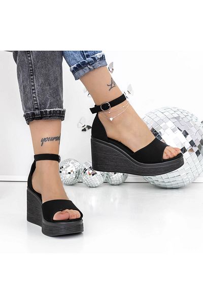 mei Sandale Dama cu Platforma 3Y20 Negru | Mei