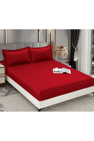 CHIRASO CHIRASO Bed Cover Set, DAMASK, for 180x200 cm mattress and 2 Pillowcases 52x80cm, red
