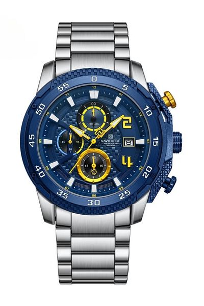 Naviforce Men's Chronograph Sports Watch – Stainless Steel Strap, Multi-Function Display, Water Resistant