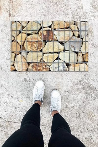 Mu Art Ahşap Digital Printing Colorful Rock Pattern Door Mat K-1060