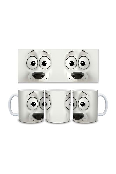 IŞILAY PROMOSYON Sarcastic Dog Face 3D Ceramic Mug Cup
