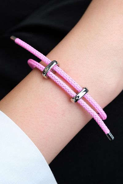 Jack Ferrero Silver Steel / Unisex Colorful String Bracelet (Adjustable)
