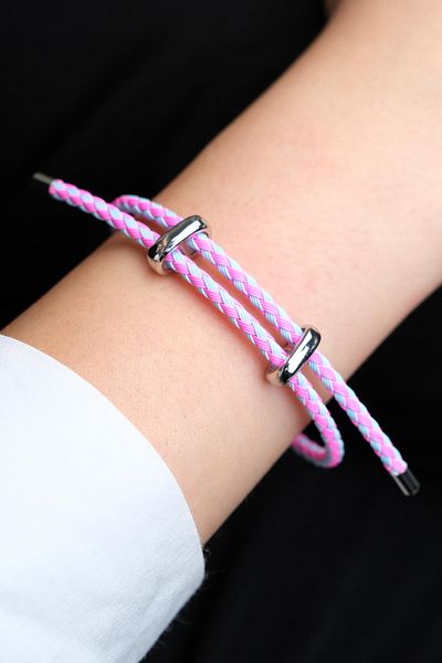 Jack Ferrero Silver Steel / Unisex Colorful String Bracelet (Adjustable)