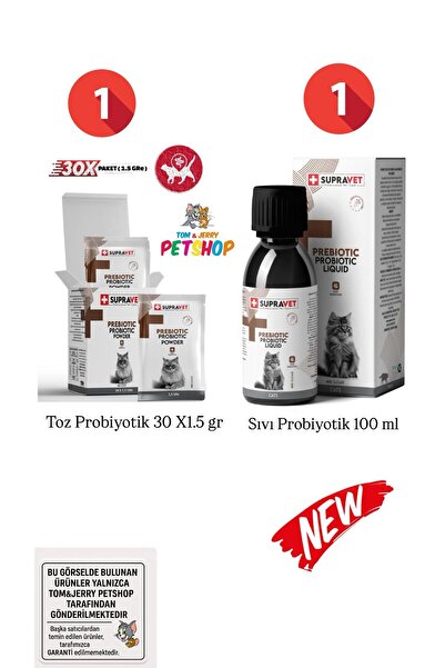 Supravet Toz Prebiyotik Kedi Bağışıklık Sistemi Güçlendirici 30 ADET X 1.5 GR...