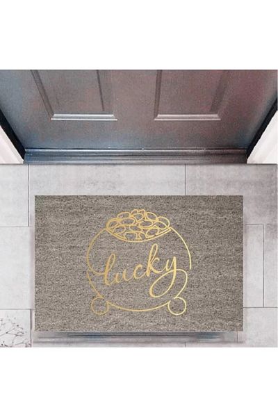 Mu Art Ahşap Door Mat Decorative Digital Print Lucky P-2362