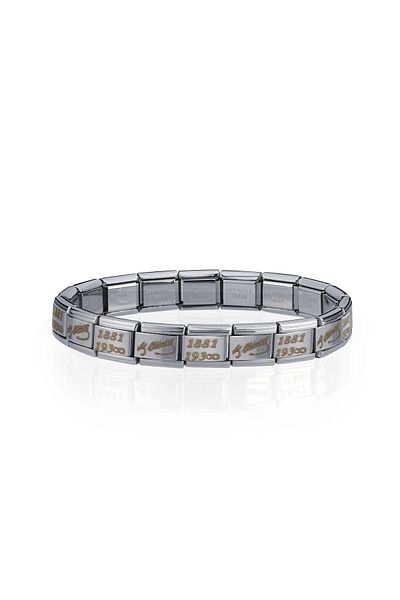 Takı Dükkanı K. Ataturk Signature 1881-193∞ Italian Charm Unisex Steel Bracelet Scb59