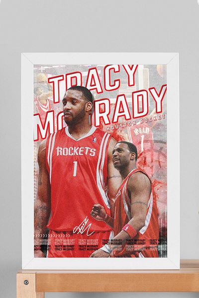 Saturn Tracy McGrady Pictură înrămată - Pictură poster NBA de baschet