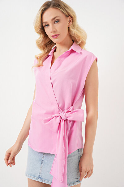 Bigdart Women's Zero Sleeve Wrap Shirt 20343 - Pink