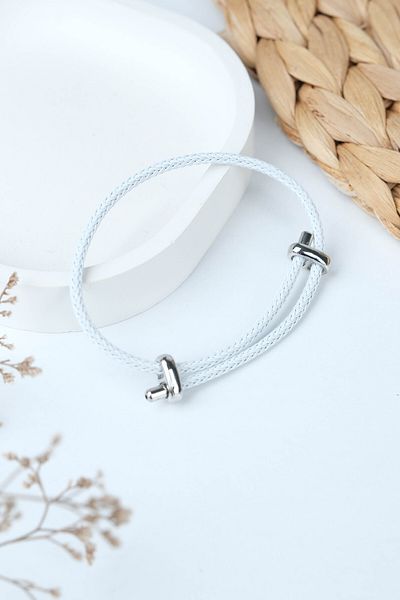 Jack Ferrero Silver Steel / Unisex Colorful String Bracelet (Adjustable)
