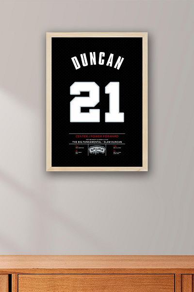 Saturn Tim Duncan Jersey Framed Painting - Nba San Antonio Spurs Jersey