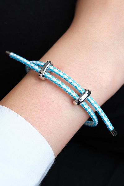 Jack Ferrero Silver Steel / Unisex Colorful String Bracelet (Adjustable)