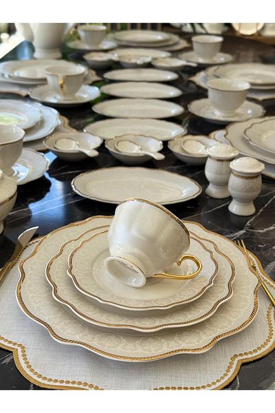 Onedekor Zena 48 Piece Porcelain Breakfast Set for 6 People
