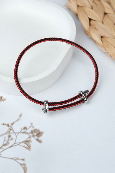 Jack Ferrero Silver Steel / Unisex Colorful String Bracelet (Adjustable)