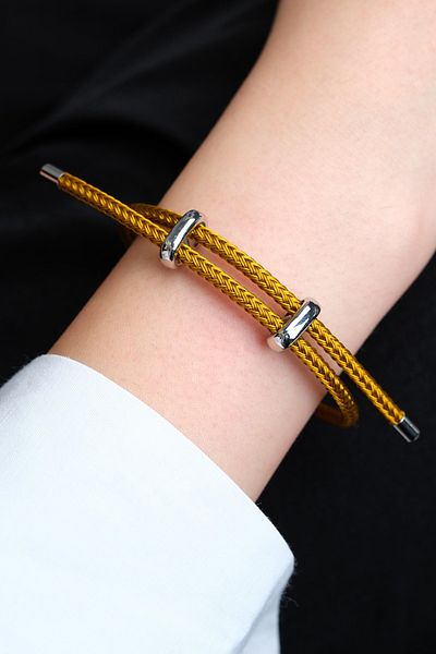 Jack Ferrero Silver Steel / Unisex Colorful String Bracelet (Adjustable)