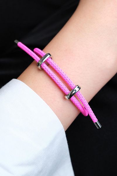 Jack Ferrero Silver Steel / Unisex Colorful String Bracelet (Adjustable)