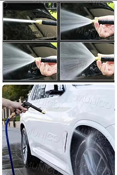 Munico Yüksek Basınçlı Su Tabancası Araba Yıkama Zemin Temizleme Çim Avlu Bahçe Sulama Nozulu Yağmurlama