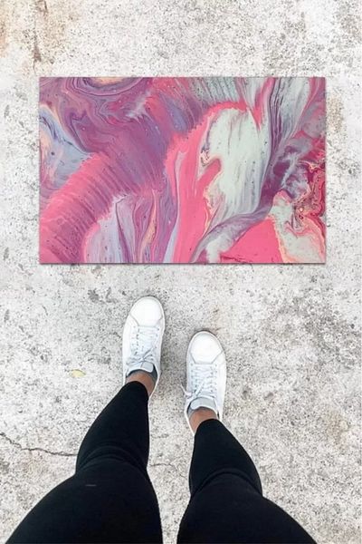 Mu Art Ahşap Digital Printing Colorful Marbling Pattern Door Mat K-1038
